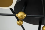 Люстра потолочная светодиодная на штанге Cassiopeia 10247/8 LED LED*63W Black/Gold (регулировка яркости, 220V, пульт управления, кольцо)