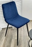 Обеденный стул M-City TINTIN BLUVEL-86 NAVY BLUE / черный каркас