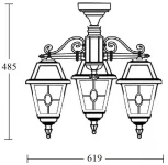 Потолочный светильник уличный Oasis Light FARO lead GLASS 91170A/3 lgY Bl