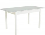 Стол Гамбург 1, Белый/Стекло серое, Аврора