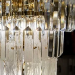 Подвесная большая люстра каскадная Glacier L05012.92 (220V, хрусталь, на цепи)