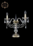 Интерьерная настольная лампа Art Classic 12.12 12.12.2.141-37.Gd.Sp (220V, хрусталь, подвески, подсвечник, свеча)