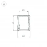Профиль с экраном ALU-WIDE-H28-2000 ANOD+FROST (Алюминий) 014858 Arlight