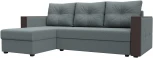 Диван угловой Валенсия Лайт левый угол (Серый/Рогожка) Лига Диванов арт.125973L