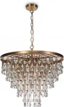 Подвесная люстра каскадная Maytoni Linn MOD091PL-09G (220V, хрусталь, подвески, на цепи)