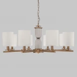 Подвесная люстра Wi-Fi Eurosvet Caprera 60146/8 латунь (220V, управление смартфоном, голосовое управление, умный дом - Minimir Home, Алиса, Маруся, Салют, на цепи)