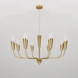 Подвесная люстра Wi-Fi Eurosvet Rhyton 60167/8 латунь (220V, управление смартфоном, голосовое управление, умный дом - Minimir Home, Алиса, Маруся, Салют, на цепи)