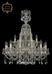 Подвесная большая люстра Art Classic 11.12 11.12.12+6.240.XL-82.Gd.Sp (220V, хрусталь, на цепи, подсвечник, свеча)