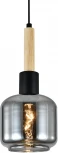 Подвесной светильник Escada Skald 1109/1S Black 1x40 E14, металл/стекло/дерево, черный/дымчатый (220V, на проводе, круглые)