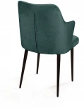Стул с подлокотниками Hunt ромб, бархат зелёный 19 / чёрный конус Top Concept 75385