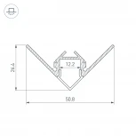 Профиль ARH-DECORE-S12-EXT-F-2000 ANOD внешний (Алюминий) 023897 Arlight