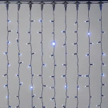 Гирлянда Занавес 2 x 2 м синий 220В, 400 LED, провод черный каучук 2,3мм, IP65 Laitcom ECO402-1-2B