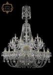 Подвесная большая люстра Art Classic 11.11 11.11.20+10+5.400.2d.XL-153.Gd.Sp (220V, хрусталь, на цепи, подсвечник, свеча)