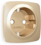 Лицевая панель Ambrella Volt OMEGA (Шампань) для электрической розетки с заземлением QUANT OP6060