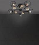 Потолочная люстра на штанге Seven Fires Maklen SF3385/5C-BK-WD