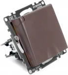 Розетка с заземлением защитной крышкой и шторками (коричневый) Stekker Катрин 49029