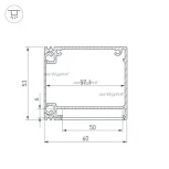Профиль BOX60-SIDE-2000 ANOD (Алюминий) 017353 Arlight