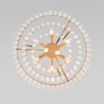 Подвесная люстра Wi-Fi каскадная Elegante 10130/8 золото Eurosvet (220V, хрусталь, управление смартфоном, голосовое управление, умный дом - Minimir Home, Алиса, Маруся, Салют, на цепи)