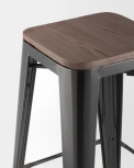 Стул барный Stool Group TOLIX WOOD черный глянцевый УТ000001194