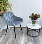 Стул M-City BREEZE BLUVEL-06 BLUE, велюр/ черный каркас