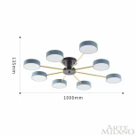 Потолочная люстра на штанге Arte Milano Ferrara 252006/8 Bk/Gr (LED, 220V, круглые)