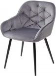 Стул BREEZE BLUVEL-14 GREY, велюр / черный каркас M-City 629M04849