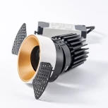 Точечный встраиваемый светодиодный светильник, круглая рамка, золотой отражатель Fiberli Mr1215 12130102