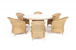 Обеденная группа плетеная, цвет соломенный 4SIS Эспрессо-150 R ECR6T-7-SET