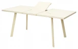 Стол ФИН 120 Кремовый, стекло/ Кремовый каркас