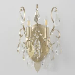 Бра Crystal Lux ESMIRALDA AP2 GOLD (220V, подвески, свеча, листья)