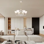 Подвесная люстра Arte Milano AM341837 341837/6 WT+G (220V, на цепи)