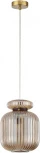 Подвесной светильник Odeon Light Jugi 5042/1A PENDANT античн.бронза/янтарный/металл/стекло/эко.кожа E27 1*60W (220V, на проводе)