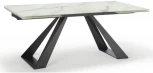 Стол FONDI 180 MARBLES KL-99 Белый мрамор матовый, итальянская керамика/ черный каркас М-City