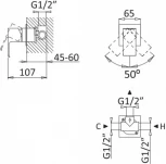 Смеситель Cezares Porta DIM BIO С ВНУТРЕННЕЙ ЧАСТЬЮ, для душа