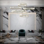 Подвесной светильник ярусный Loft It Crystal ring 10135/5 Gold (LED, 220V, на тросе)