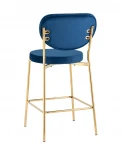 Стул полубарный Stool Group Барбара велюр королевский синий золотые ножки УТ000036054