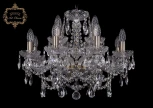 Подвесная люстра Art Classic 11.25 11.25.8+4.200.Br.Sp (220V, хрусталь, на цепи, подсвечник, свеча)