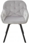 Стул GALE 360 град. поворот. BLUVEL-03 LIGHT GREY, велюр/ черный каркас, М-City