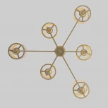 Потолочная люстра Wi-Fi на штанге Eurosvet Inari 60144/6 золото (220V, управление смартфоном, голосовое управление, умный дом - Minimir Home, Алиса, Маруся, Салют)