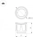 Встраиваемый светильник уличный ALT-LODESTAR-HANDRAIL-R27-1.5W Warm3000 (SL, 70 deg, 12-24V) (Arlight, IP67 Металл) 043668 (LED)