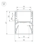 Профиль с экраном ALU-LINE-DUO-2000 ANOD+OPAL (Алюминий) 024188 Arlight
