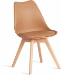 Стул TULIP (mod. 73-1) / 1 шт. в упаковке (Дерево,Пластик,Экокожа /Бежевый)