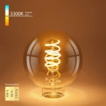 Лампочка светодиодная шар прозрачная, желтая E27 5W 2700K Elektrostandard BL161