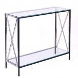 Консольный стол AllConsoles 1031-CB_S clear черный муар, серебряный
