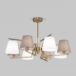 Потолочная люстра Wi-Fi на штанге Eurosvet Ozark 60149/8 латунь (220V, управление смартфоном, голосовое управление, умный дом - Minimir Home, Алиса, Маруся, Салют)