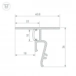 Профиль STRETCH-SHADOW-CEIL-2000 BLACK (A2-CONTOUR-PRO) (Arlight, Алюминий) 040703