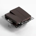 Выключатель трехклавишный (коричневый) Stekker Катрин 49175