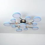 Потолочная люстра на штанге Gamma D102 Blue Imperiumloft Gamma01 (223776-23) (LED, 220V, пульт управления, круглые)