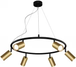 Подвесной светильник Crystal Lux CLT 015 015C6 D600 BL-GO (220V, на тросе, кольцо)