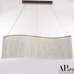 Подвесная люстра светодиодная APL LED Sicilia SH07.100.A.Gd.4000 (220V, хрусталь, на тросе)